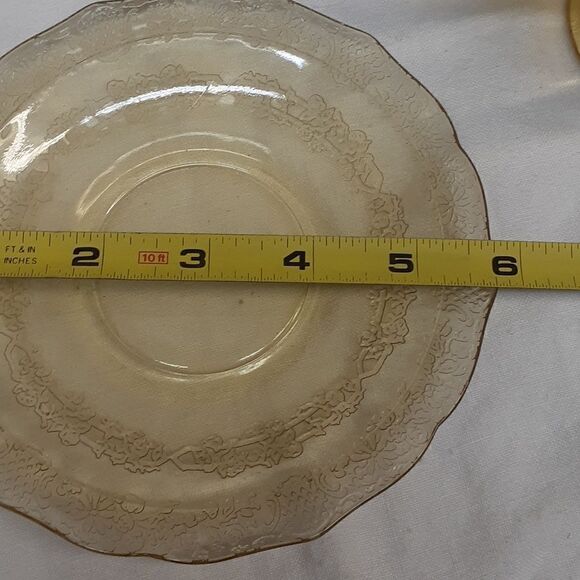 7 PC bundle vtg yellow Federal depression glass-Madrid &Normandie patterns - Picture 9 of 14